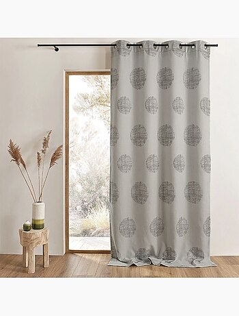 Rideau jacquard imprimé rond chiné