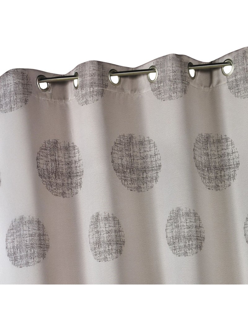Rideau jacquard imprimé rond chiné Taupe - Kiabi