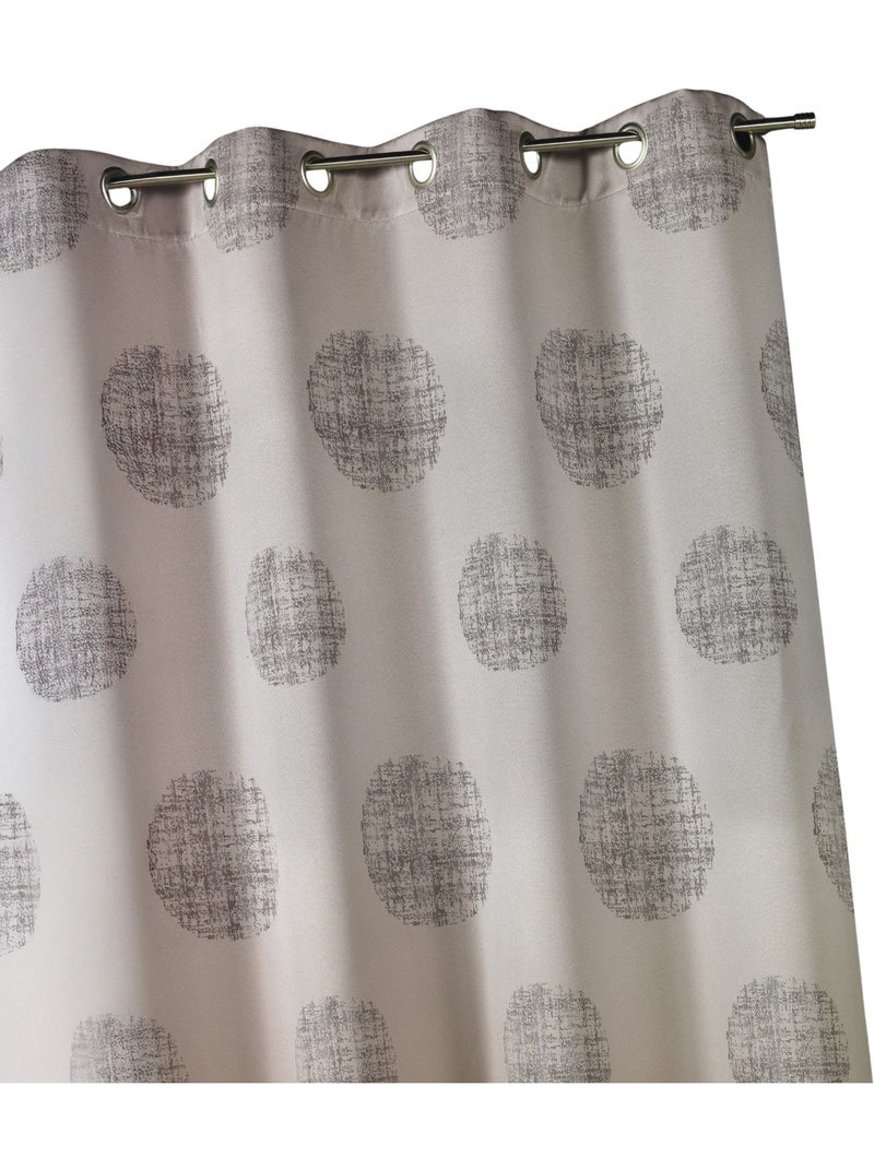 Rideau jacquard imprimé rond chiné Taupe - Kiabi