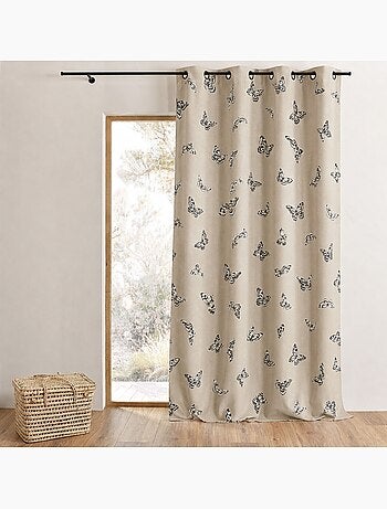 Rideau jacquard imprimés de papillons
