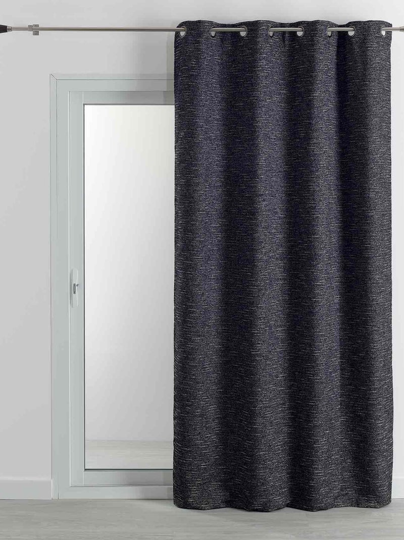 Rideau jacquard matière chiné Noir - Kiabi