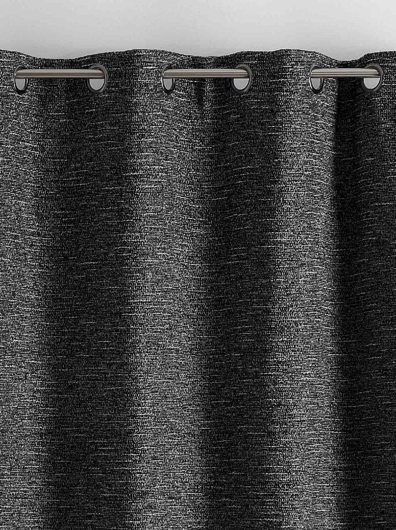 Rideau jacquard matière chiné Noir - Kiabi