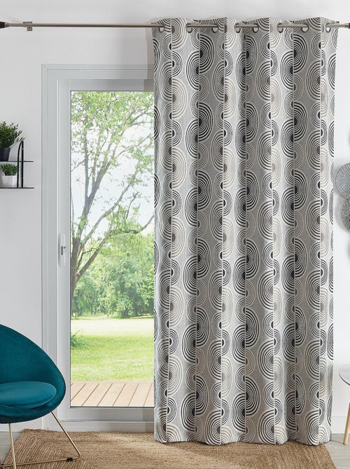 Rideau Jacquard Motif Demi-Cercles - Kiabi
