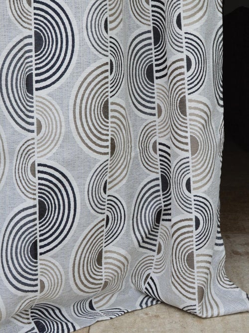 Rideau Jacquard Motif Demi-Cercles - Kiabi