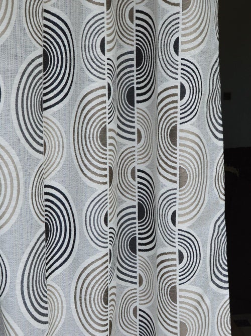 Rideau Jacquard Motif Demi-Cercles - Kiabi