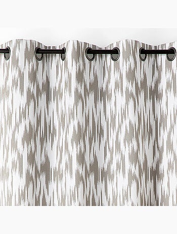Rideau jacquard motif ikat en fils upcyclés