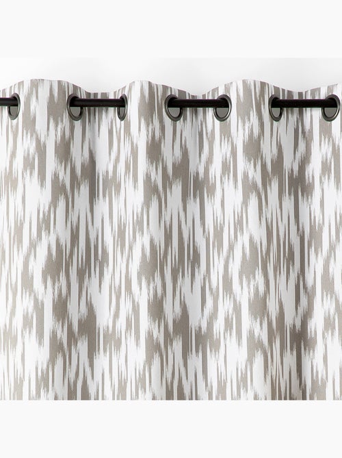 Rideau jacquard motif ikat en fils upcyclés - Kiabi