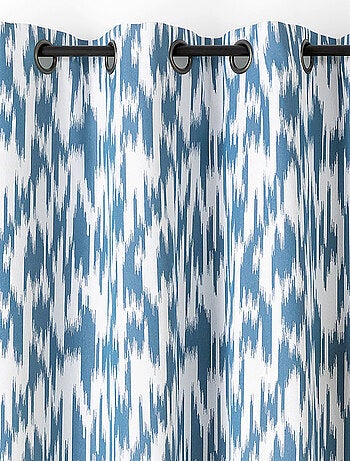 Rideau jacquard motif ikat en fils upcyclés