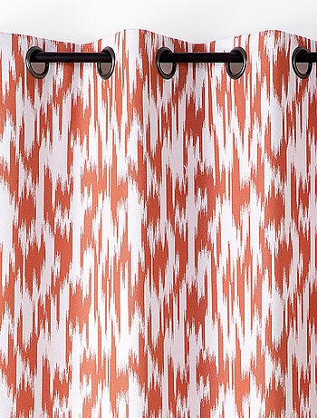 Rideau jacquard motif ikat en fils upcyclés