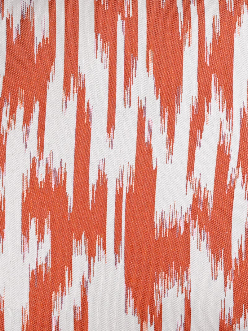 Rideau jacquard motif ikat en fils upcyclés Terracotta - Kiabi