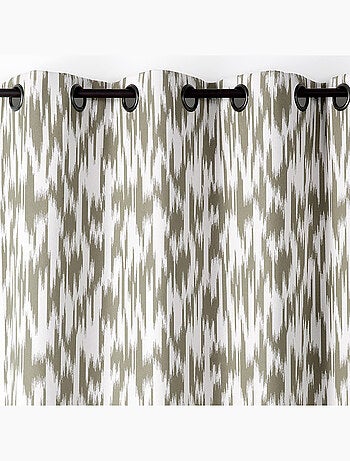Rideau jacquard motif ikat en fils upcyclés