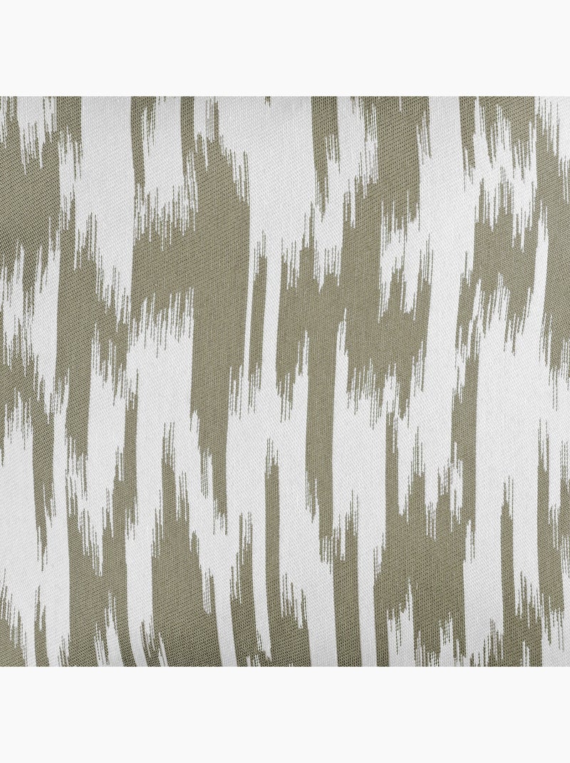Rideau jacquard motif ikat en fils upcyclés Vert kaki - Kiabi