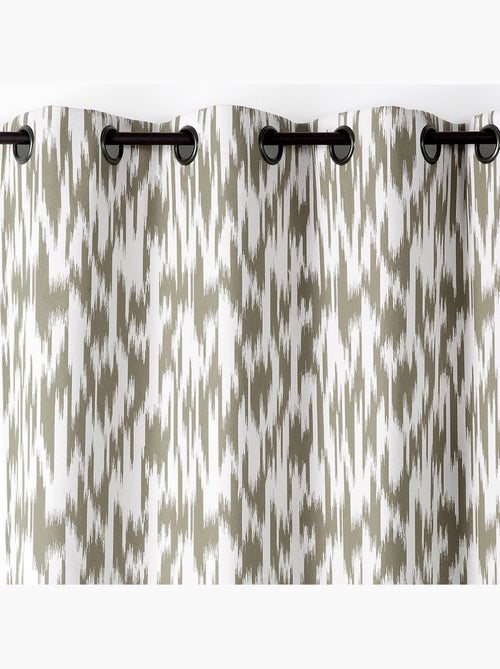 Rideau jacquard motif ikat en fils upcyclés - Kiabi