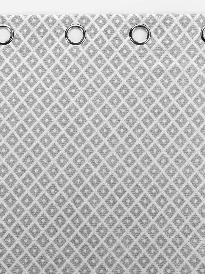 Rideau Jacquard motif losange Gris - Kiabi