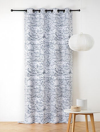 Rideau jacquard motif nuage à oeillets
