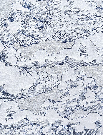 Rideau jacquard motif nuage à oeillets