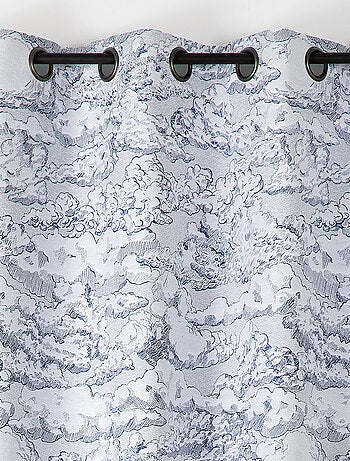 Rideau jacquard motif nuage à oeillets