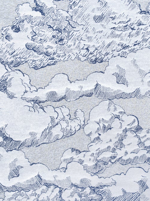 Rideau jacquard motif nuage à oeillets - Kiabi
