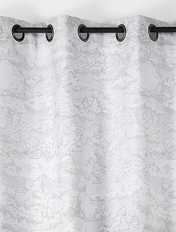 Rideau jacquard motif nuage à oeillets