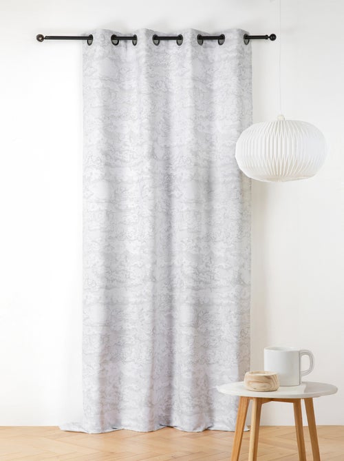 Rideau jacquard motif nuage à oeillets - Kiabi