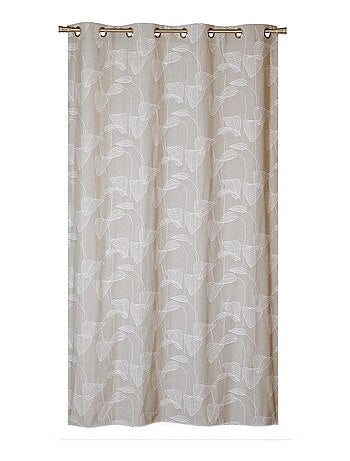Rideau Jacquard motif palmes, à œillets.