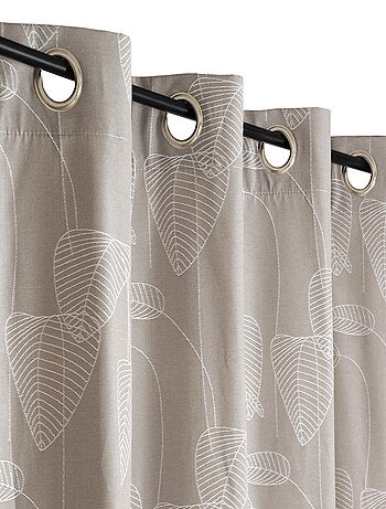 Rideau Jacquard motif palmes, à œillets.