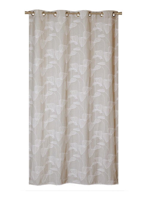 Rideau Jacquard motif palmes, à œillets. - Kiabi