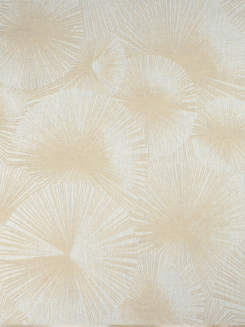 Rideau jacquard motif soleil à oeillets Beige - Kiabi