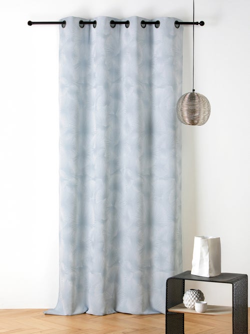 Rideau jacquard motif soleil à oeillets - Kiabi