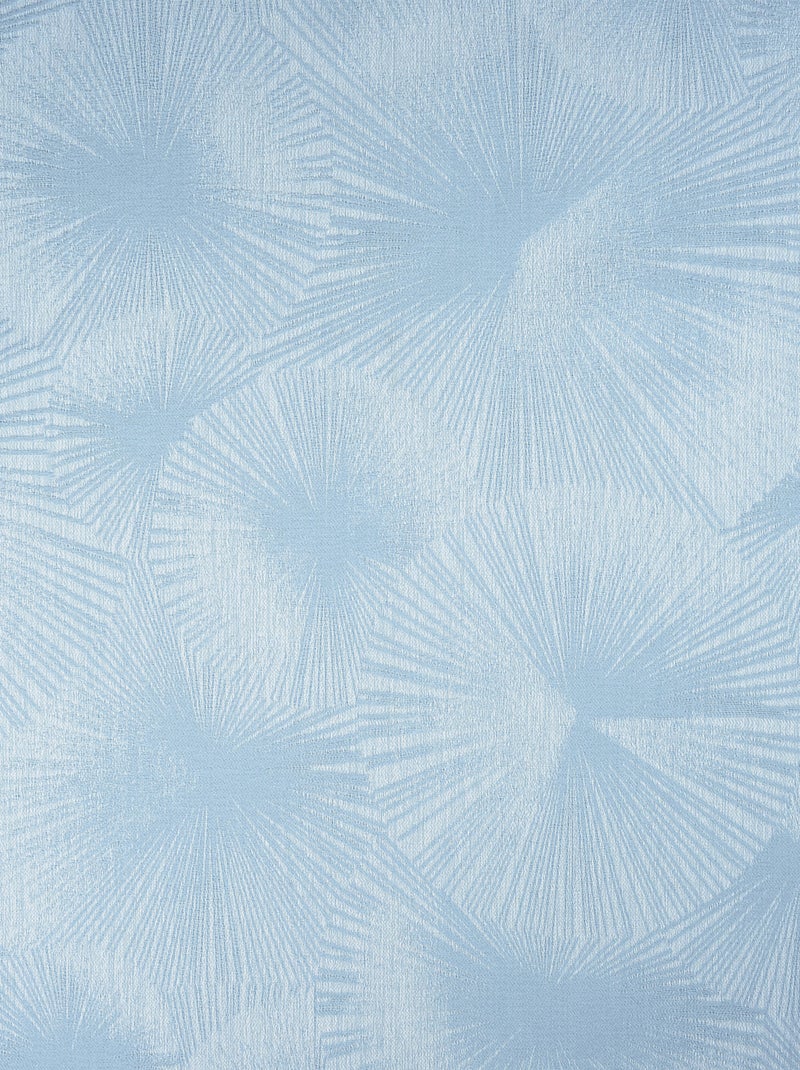 Rideau jacquard motif soleil à oeillets Bleu ciel - Kiabi