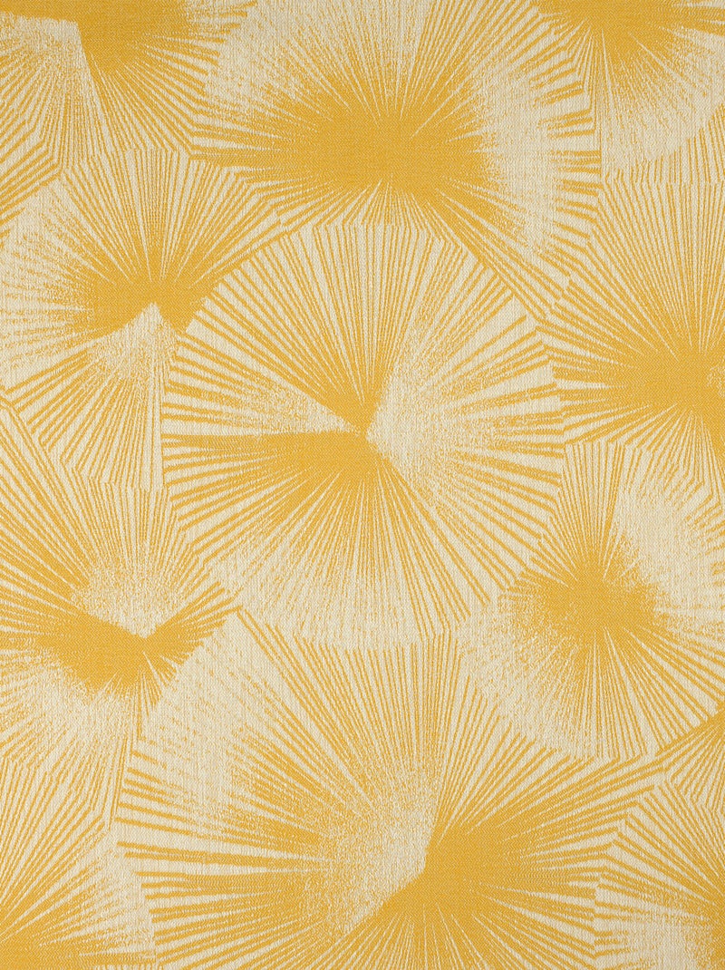 Rideau jacquard motif soleil à oeillets Jaune - Kiabi