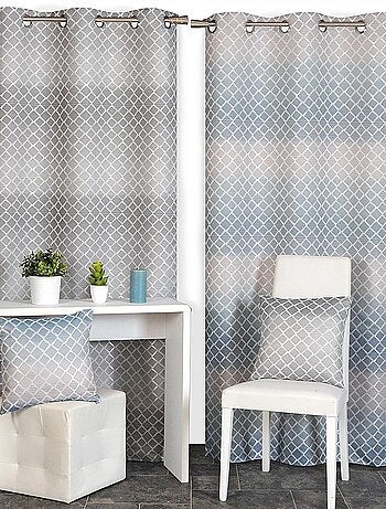 Rideau Jacquard motifs géométrique - prêt à poser.