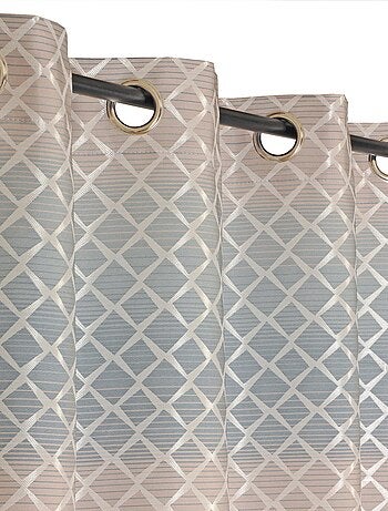 Rideau Jacquard motifs géométrique - prêt à poser.
