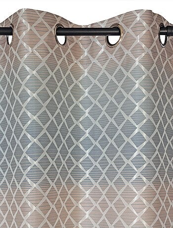 Rideau Jacquard motifs géométrique - prêt à poser.