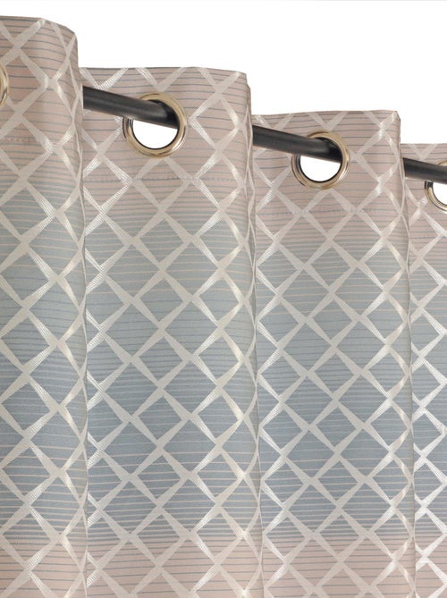 Rideau Jacquard motifs géométrique - prêt à poser. - Kiabi Rideau Jacquard motifs géométrique - prêt à poser. - Kiabi