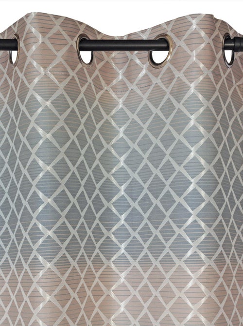 Rideau Jacquard motifs géométrique - prêt à poser. - Kiabi Rideau Jacquard motifs géométrique - prêt à poser. - Kiabi