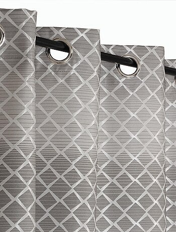 Rideau Jacquard motifs géométrique - prêt à poser.