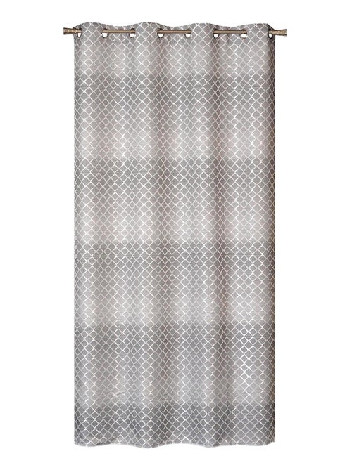 Rideau Jacquard motifs géométrique - prêt à poser. - Kiabi