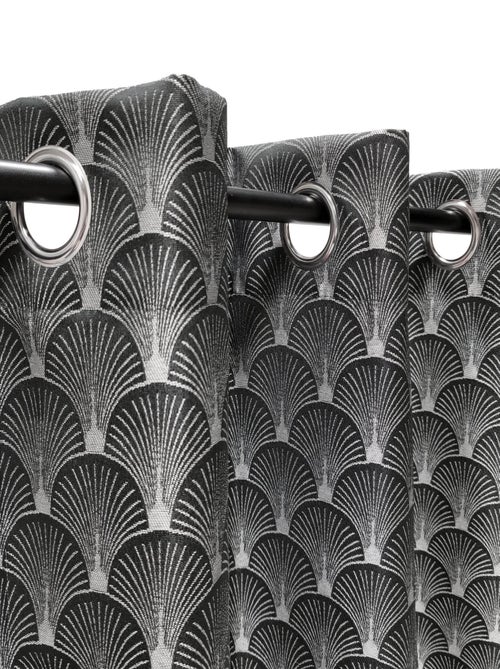 Rideau Jacquard motifs queue de Paon - prêt à Poser - Dylrev - Kiabi