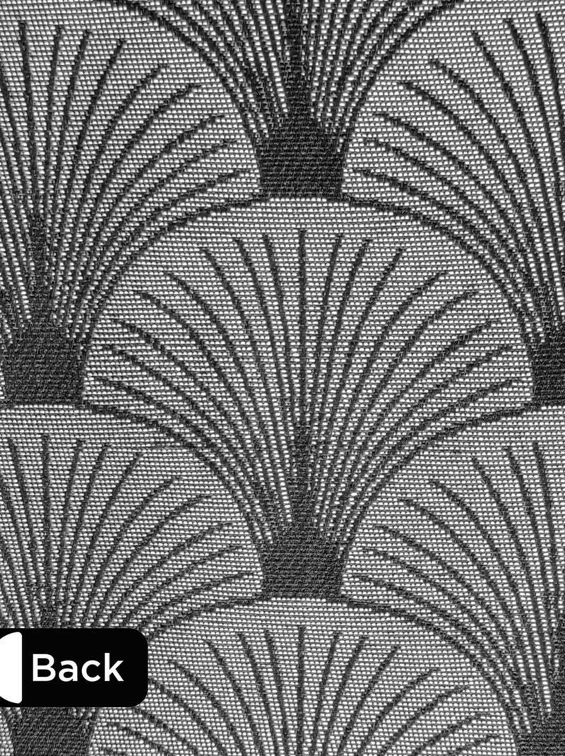 Rideau Jacquard motifs queue de Paon - prêt à Poser. Bleu anthracite - Kiabi