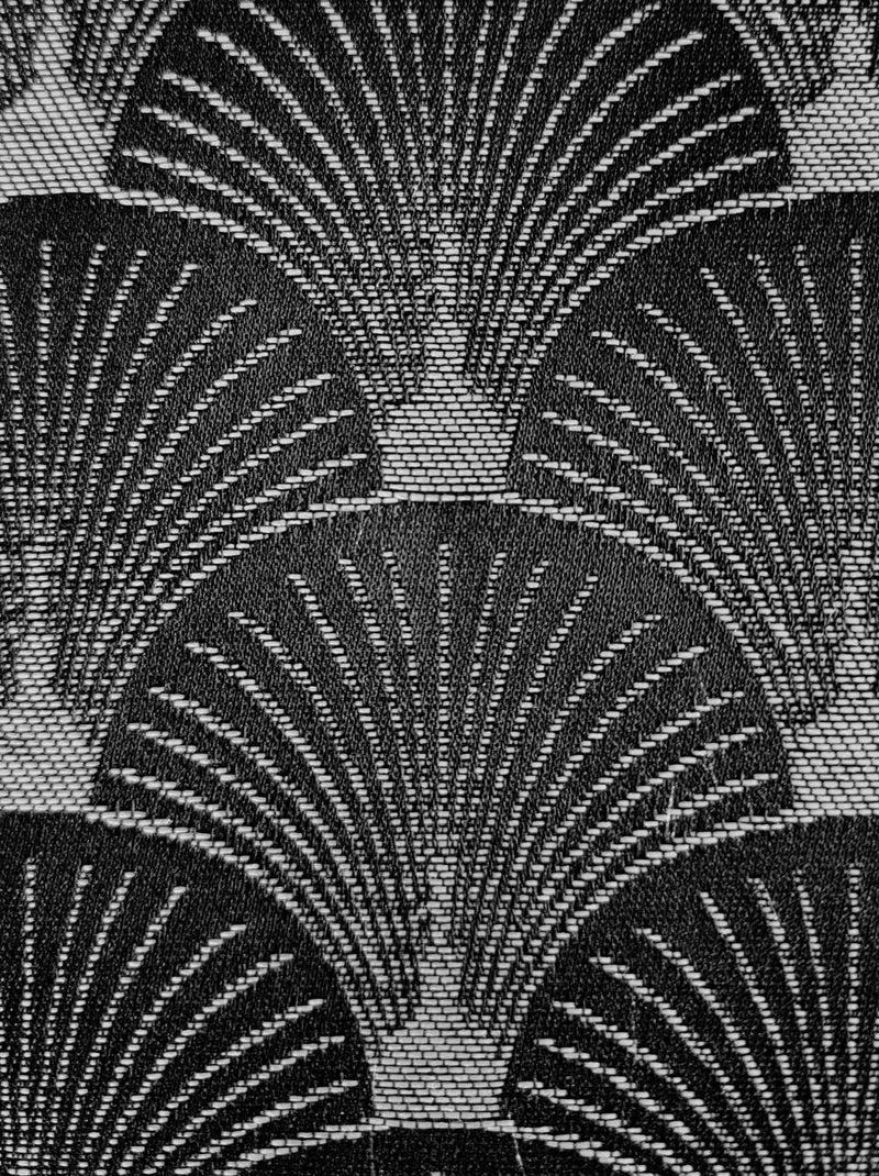 Rideau Jacquard motifs queue de Paon - prêt à Poser. Bleu anthracite - Kiabi