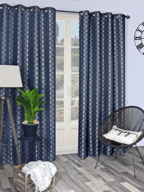 Rideau Jacquard motifs queue de Paon - prêt à Poser. - Kiabi