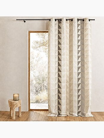 Rideau jacquard obscurcissant à imprimés triangulaires