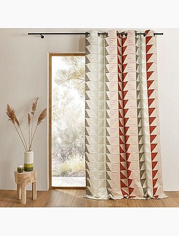 Rideau jacquard obscurcissant à imprimés triangulaires