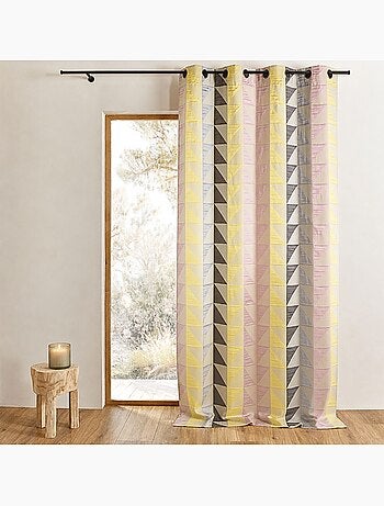 Rideau jacquard obscurcissant à imprimés triangulaires