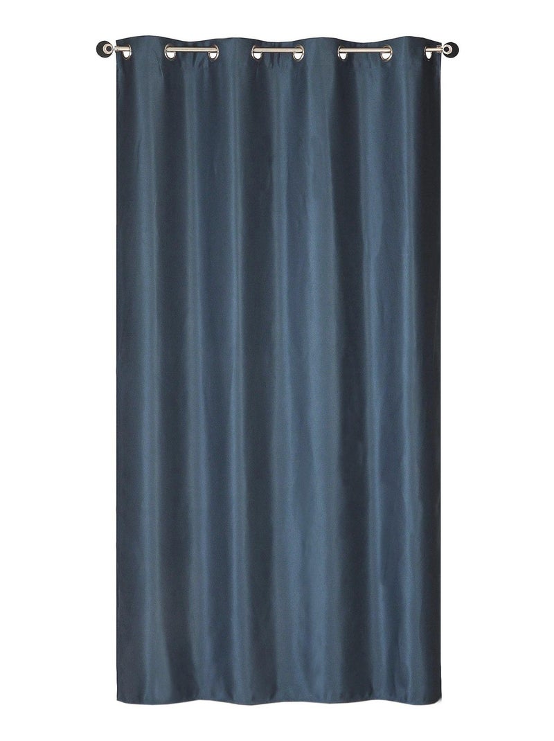 Rideau Jacquard obscurissant prêt à poser. Bleu marine - Kiabi