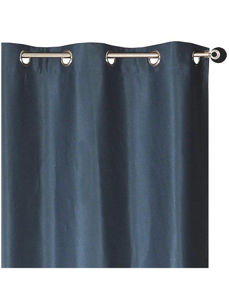 Rideau Jacquard obscurissant prêt à poser. Bleu marine - Kiabi