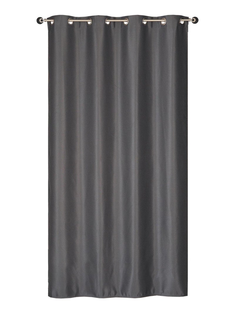 Rideau Jacquard obscurissant prêt à poser. Gris - Kiabi