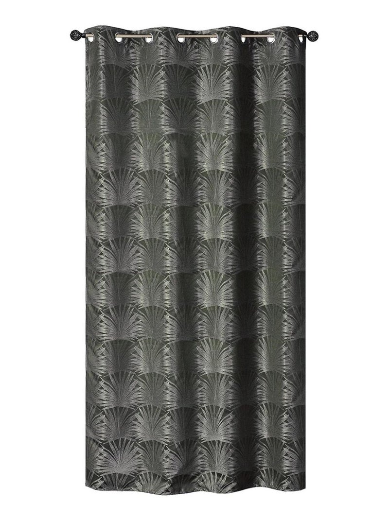 Rideau Jacquard Palme Tropical - prêt à Poser - Dylrev Kaki - Kiabi
