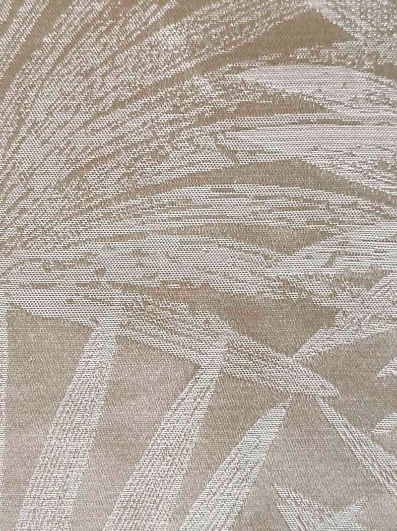 Rideau Jacquard Palme Tropical - prêt à Poser. Beige - Kiabi